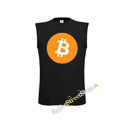 BITCOIN - Crest - čierne detské tričko bez rukávov