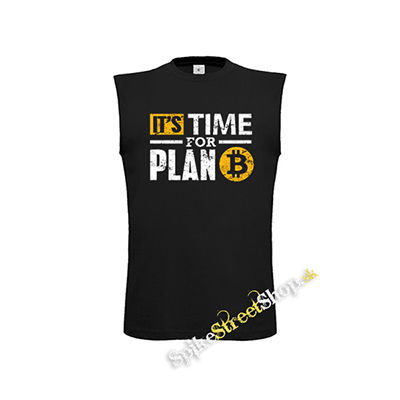 BITCOIN - Its Time For Plan B - čierne detské tričko bez rukávov