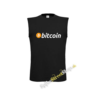 BITCOIN - Logo - čierne detské tričko bez rukávov
