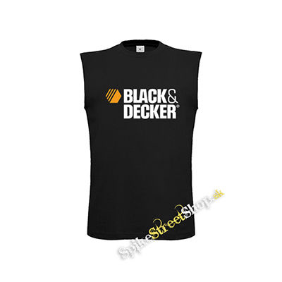 BLACK & DECKER - Logo - čierne detské tričko bez rukávov