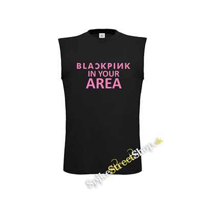 BLACKPINK - In Your Area Pink - čierne detské tričko bez rukávov