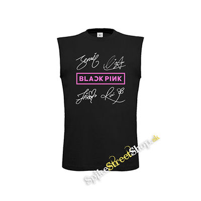 BLACKPINK - Logo & Signature - čierne detské tričko bez rukávov