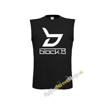 BLOCK B - Logo - čierne detské tričko bez rukávov