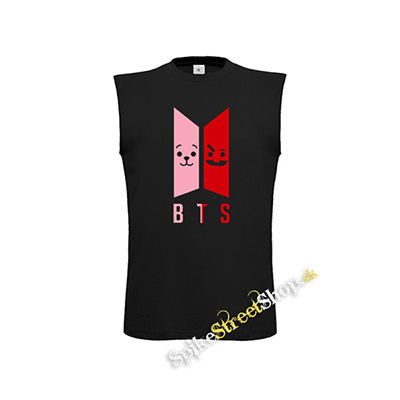 BTS - Emoji BT21 Logo COLOUR - čierne detské tričko bez rukávov