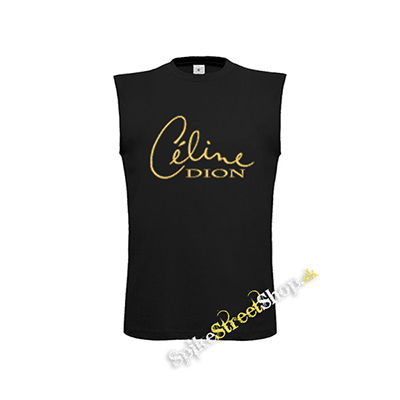 CELINE DION - Logo - čierne detské tričko bez rukávov