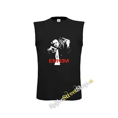 EMINEM - Logo & Portrait na ČIERNE - čierne detské tričko bez rukávov