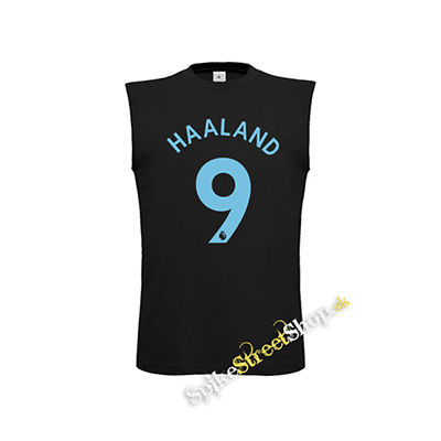 ERLING HAALAND - 9 BLUE - čierne detské tričko bez rukávov