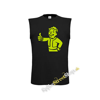 FALLOUT - Vault Boy Green - čierne detské tričko bez rukávov