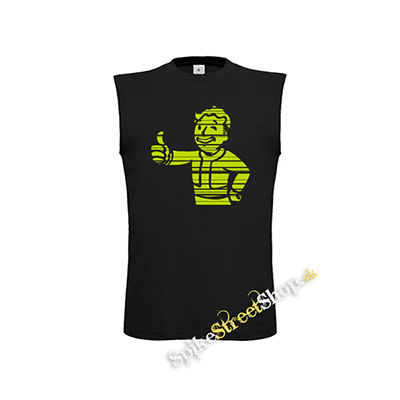 FALLOUT - Vault Boy Green Vintage - čierne detské tričko bez rukávov