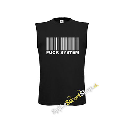 FUCK SYSTEM - čierne detské tričko bez rukávov