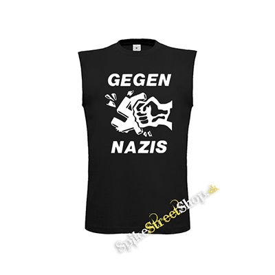 GEGEN NAZIS - čierne detské tričko bez rukávov