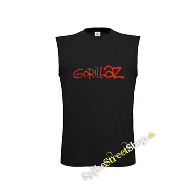 GORILLAZ - Red Logo - čierne detské tričko bez rukávov