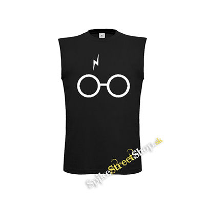 HARRY POTTER - Glasses Crest - čierne detské tričko bez rukávov