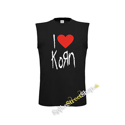 I LOVE KORN - čierne detské tričko bez rukávov