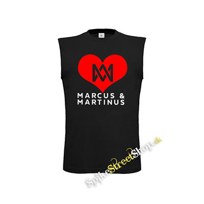 I LOVE MARCUS & MARTINUS - Motive 2 - čierne detské tričko bez rukávov