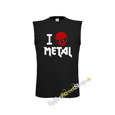 I LOVE METAL - čierne detské tričko bez rukávov