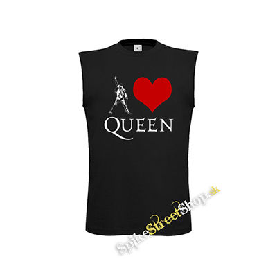 I LOVE QUEEN - čierne detské tričko bez rukávov