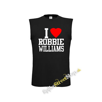 I LOVE ROBBIE WILLIAMS - čierne detské tričko bez rukávov