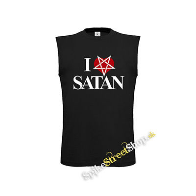 I LOVE SATAN - Pentagram Heart - čierne detské tričko bez rukávov