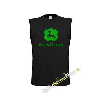 JOHN DEERE - Logo Green - čierne detské tričko bez rukávov