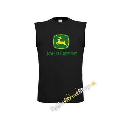 JOHN DEERE - Logo Yellow Green - čierne detské tričko bez rukávov