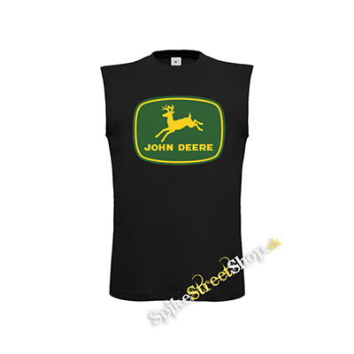 JOHN DEERE - Logo Yellow Green Motive 2 - čierne detské tričko bez rukávov