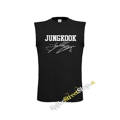 JUNGKOOK - Logo Signature - čierne detské tričko bez rukávov