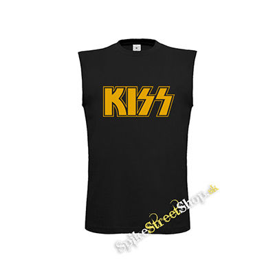 KISS - Yellow Logo - čierne detské tričko bez rukávov