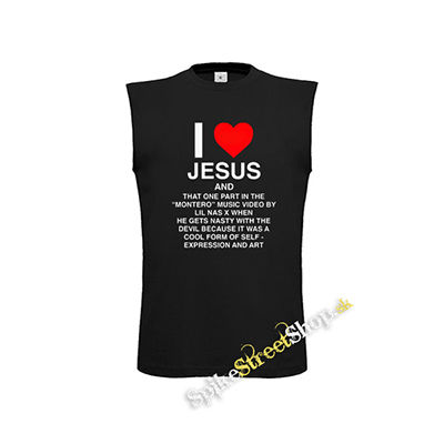 LIL NAS X - I Love Jesus - čierne detské tričko bez rukávov