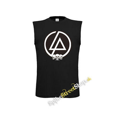 LINKIN PARK - Brown Logo And Skulls - čierne detské tričko bez rukávov