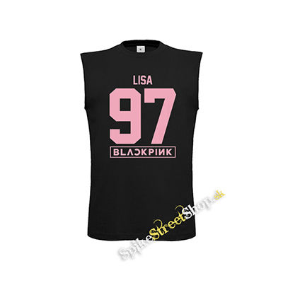 LISA 97 - BLACKPINK - Pink Number Years - čierne detské tričko bez rukávov