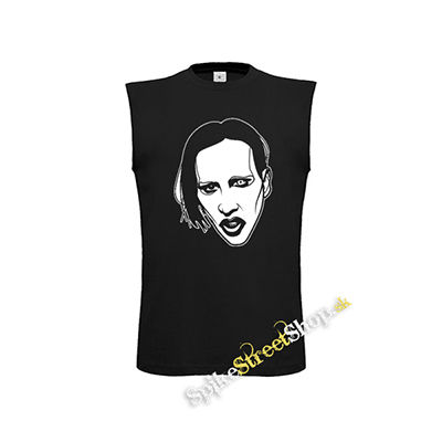 MARILYN MANSON - Art Drawing Portrait - čierne detské tričko bez rukávov