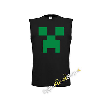 MINECRAFT - Green Creeper - čierne detské tričko bez rukávov