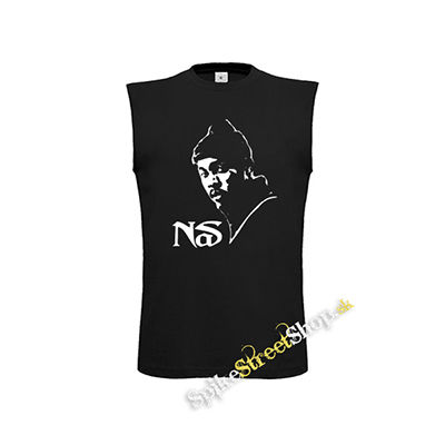 NAS - Logo & Portrait - čierne detské tričko bez rukávov