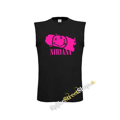 NIRVANA - Pink - čierne detské tričko bez rukávov