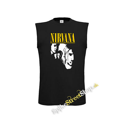 NIRVANA - Yellow Logo Band - čierne detské tričko bez rukávov