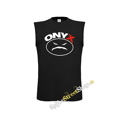 ONYX - Logo - čierne detské tričko bez rukávov