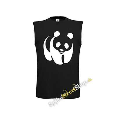 PANDA - čierne detské tričko bez rukávov