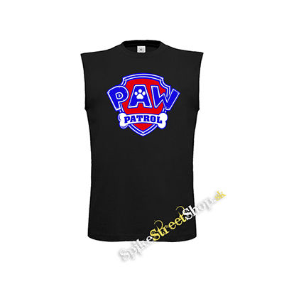 PAW PATROL - LABKOVÁ PATROLA - Logo Color - čierne detské tričko bez rukávov