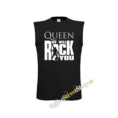 QUEEN - We Will Rock You - čierne detské tričko bez rukávov