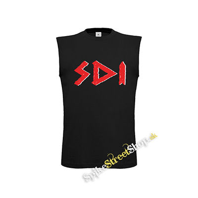 SDI - Logo Red White - čierne detské tričko bez rukávov