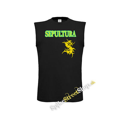 SEPULTURA - Brasil Flag Logo - čierne detské tričko bez rukávov