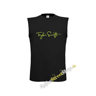 TAYLOR SWIFT - Logo Signature - čierne detské tričko bez rukávov