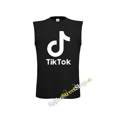 TIK TOK - Logo - čierne detské tričko bez rukávov
