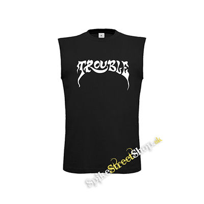 TROUBLE - Logo Hardrock Band - čierne detské tričko bez rukávov