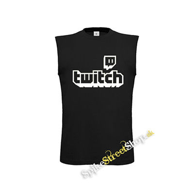 TWITCH - White Logo Sign - čierne detské tričko bez rukávov