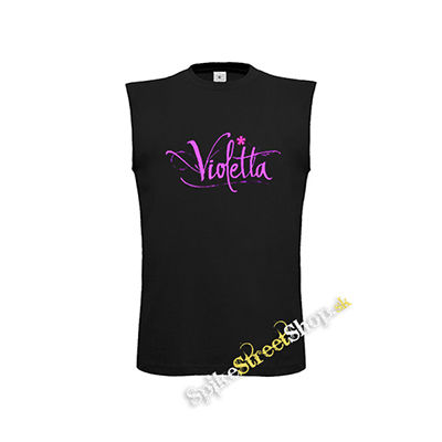 VIOLETTA - Logo - čierne detské tričko bez rukávov