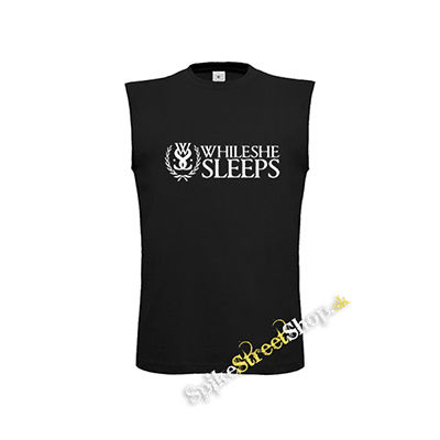 WHILE SHE SLEEPS - Logo - čierne detské tričko bez rukávov