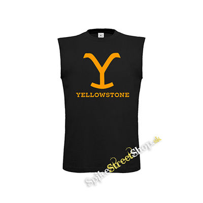 YELLOWSTONE - Logo - čierne detské tričko bez rukávov