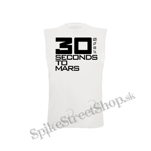 30 SECONDS TO MARS - Black Logo - biele detské tričko bez rukávov